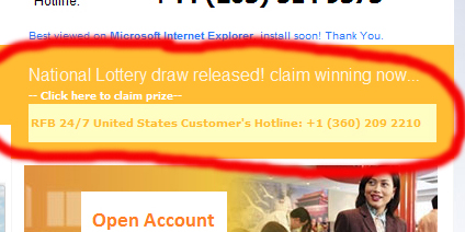 lottery text message scam website pic for royalfbank.co.uk